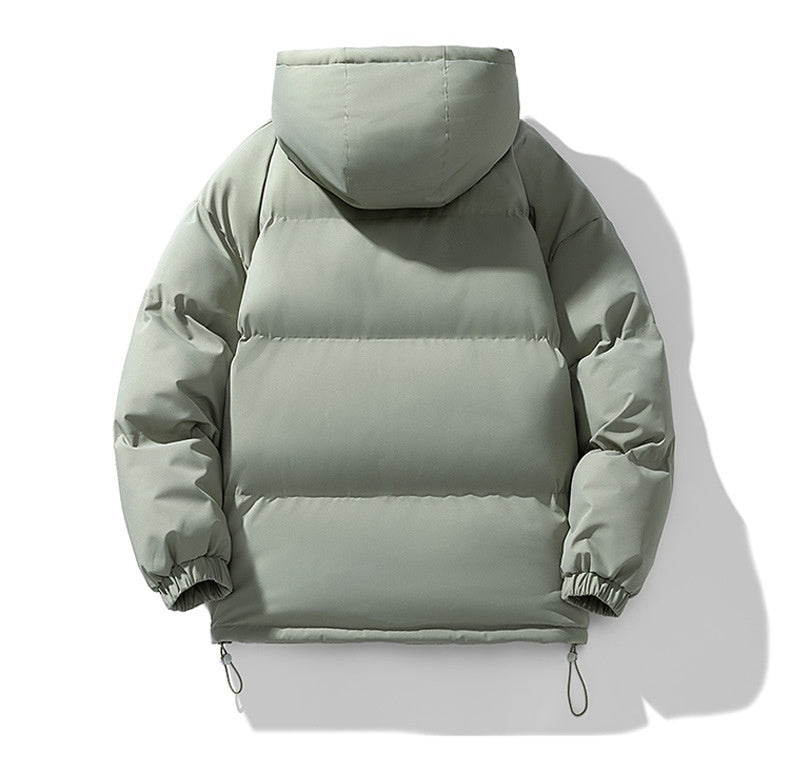 Men’s Quilted Puffer Jacket - Soft Hood and Elastic Cuffs, Regular Fit