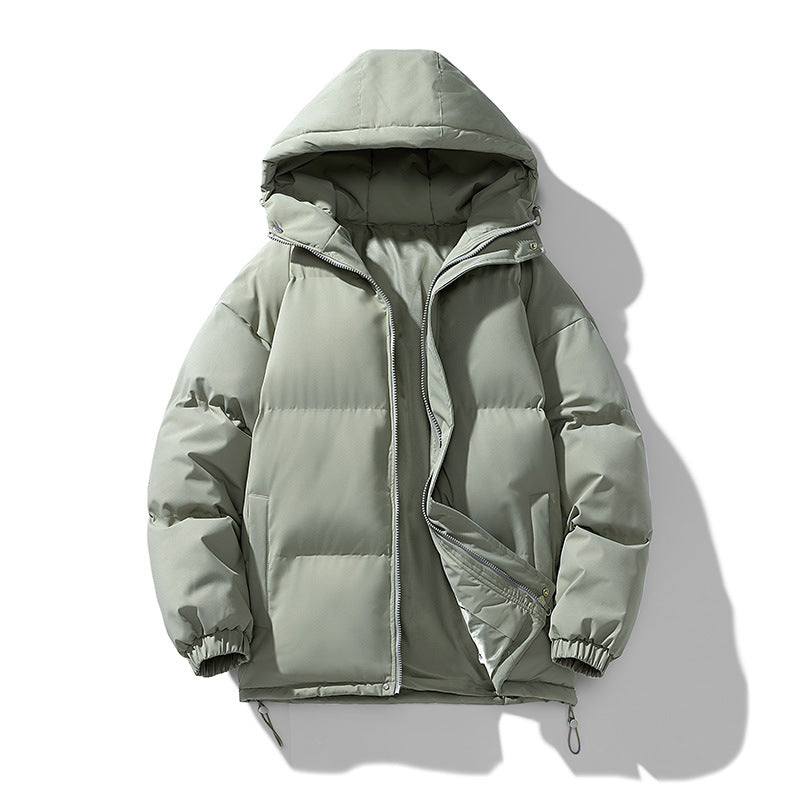 Men’s Quilted Puffer Jacket - Soft Hood and Elastic Cuffs, Regular Fit
