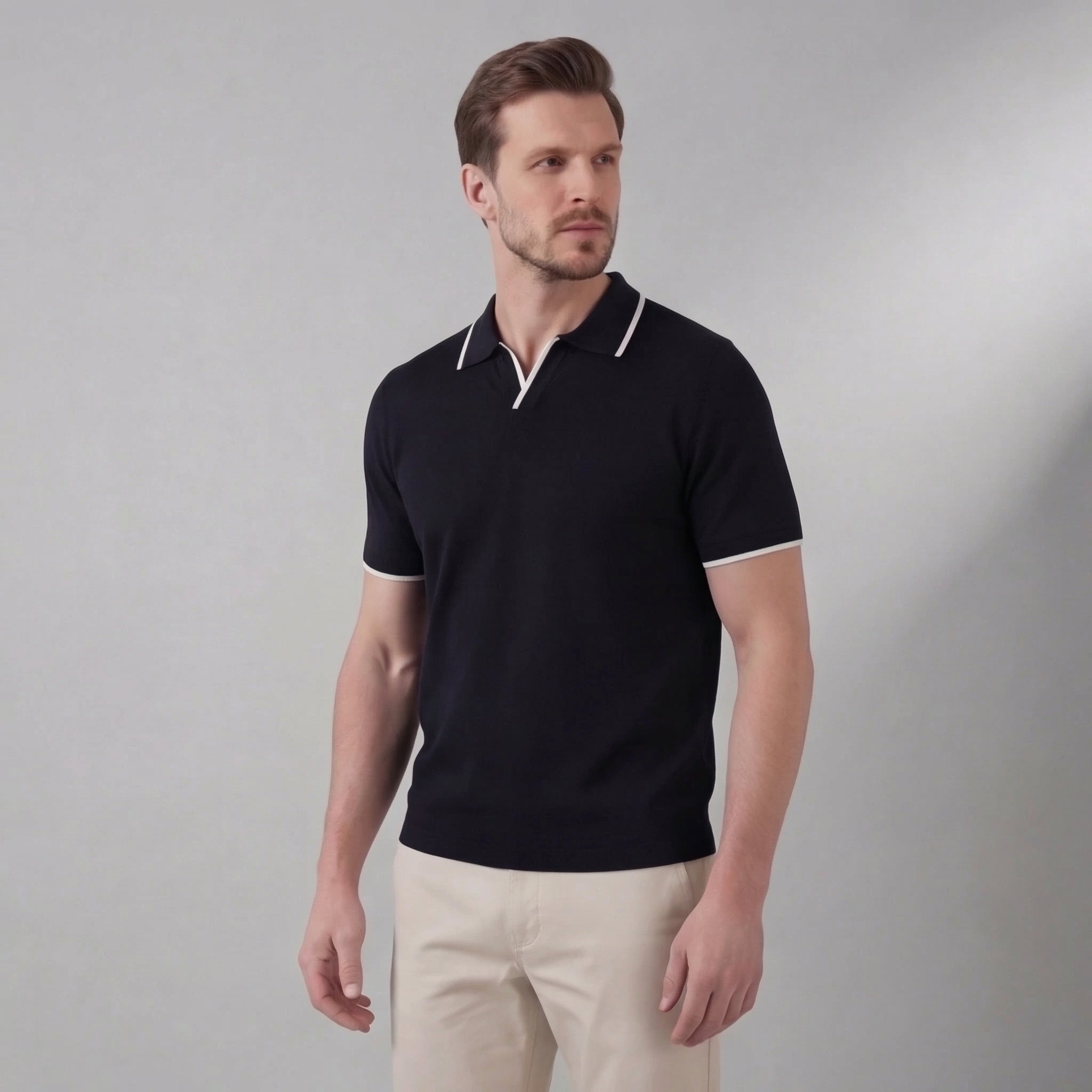 Polo sans bouton | haut maille homme casual
