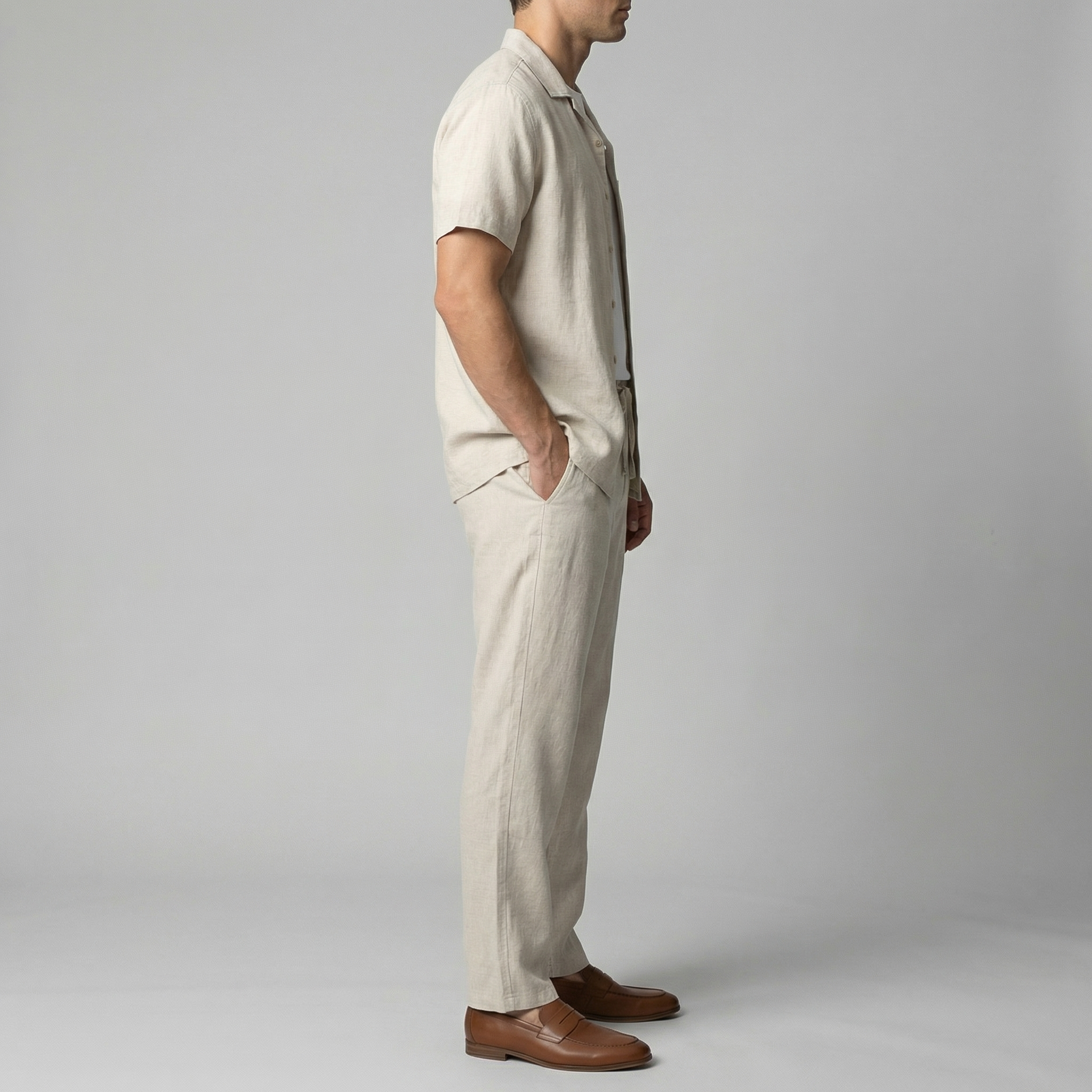 Pantalon slim lin | bas homme plage