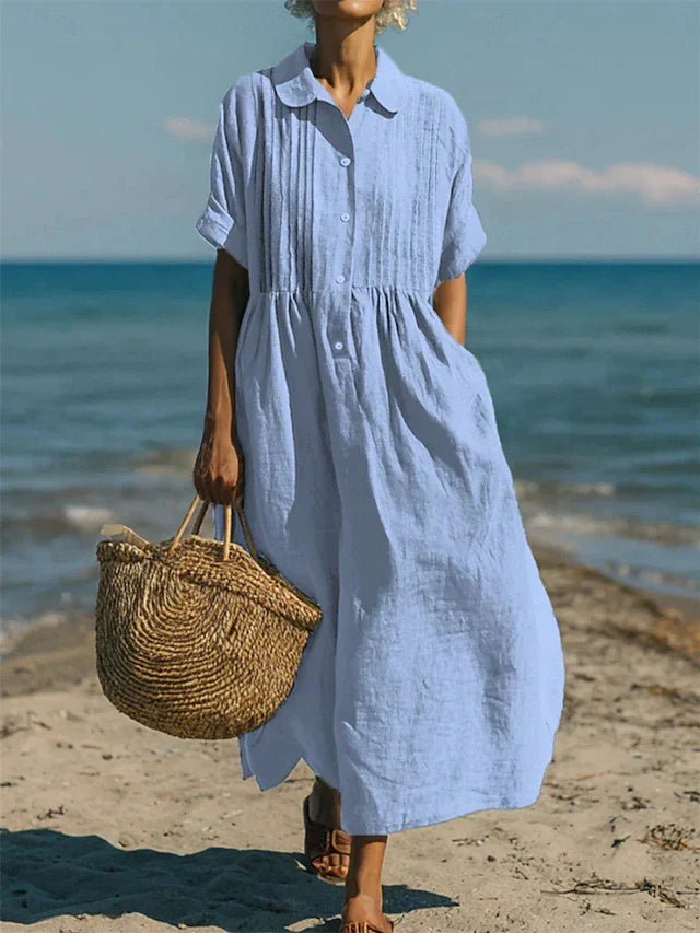 Robe Longue Chemisier Femme Midi