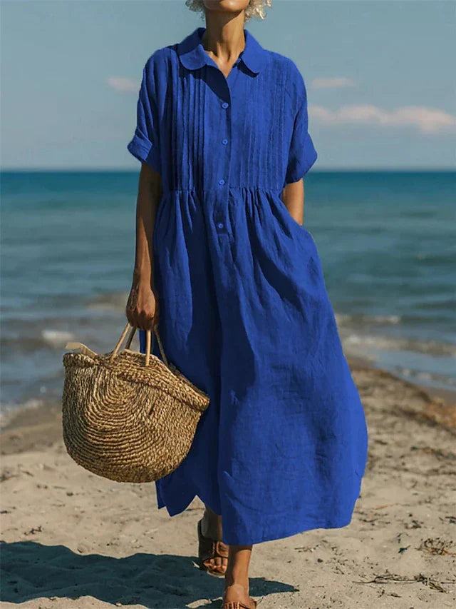 Robe Longue Chemisier Femme Midi