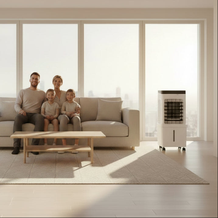 3-in-1 Quiet Portable Air Cooler with Remote Control, Humidifier, and Wheels