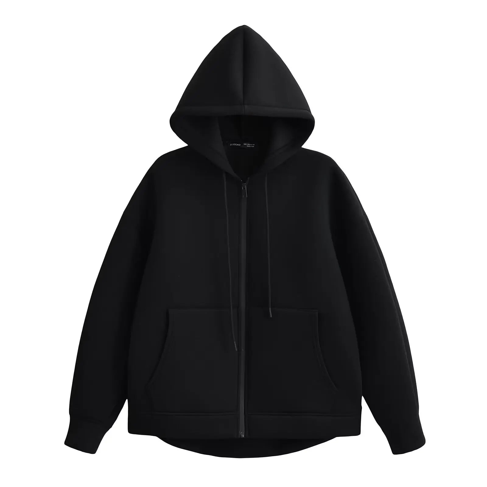 Damen-Polyester-Sweatshirt mit Reißverschluss – Doppelte Taschen und lässiger Oversize-Schnitt