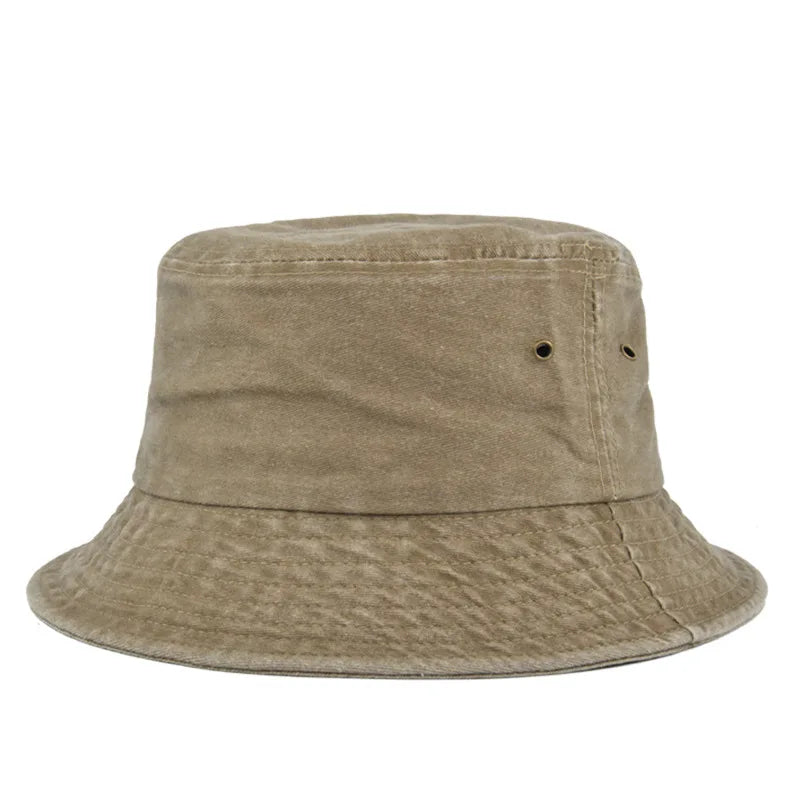 Bucket hat bob de soleil en coton lavé pour homme y femme plein air