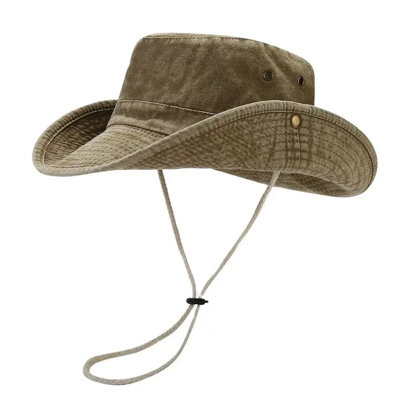 Unisex bavlněný rybářský klobouk s nastavitelným šňůrkou