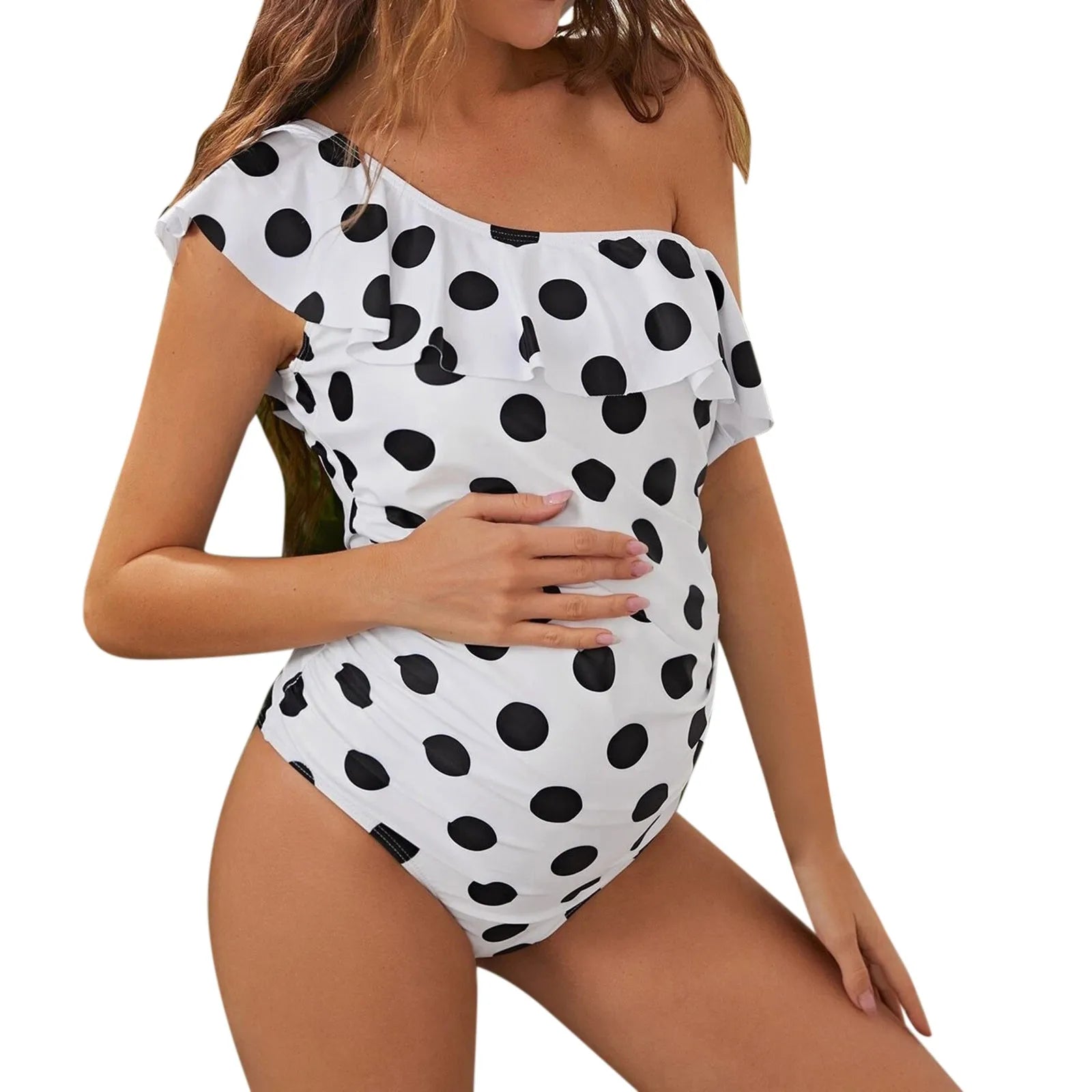 Maillot de bain maternité une pièce à volants