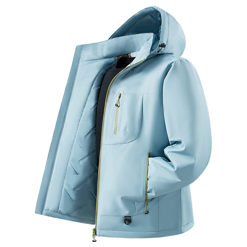 Men's Polyester Windbreaker Jacket – Insulating Graphene Lining