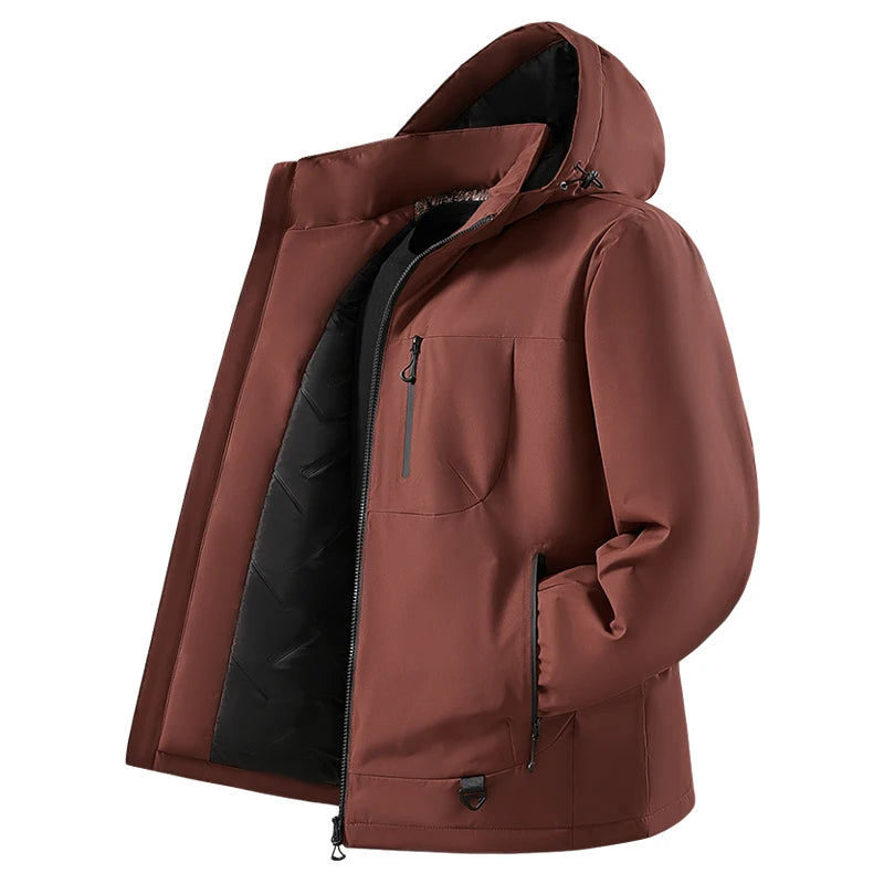 Men's Polyester Windbreaker Jacket – Insulating Graphene Lining