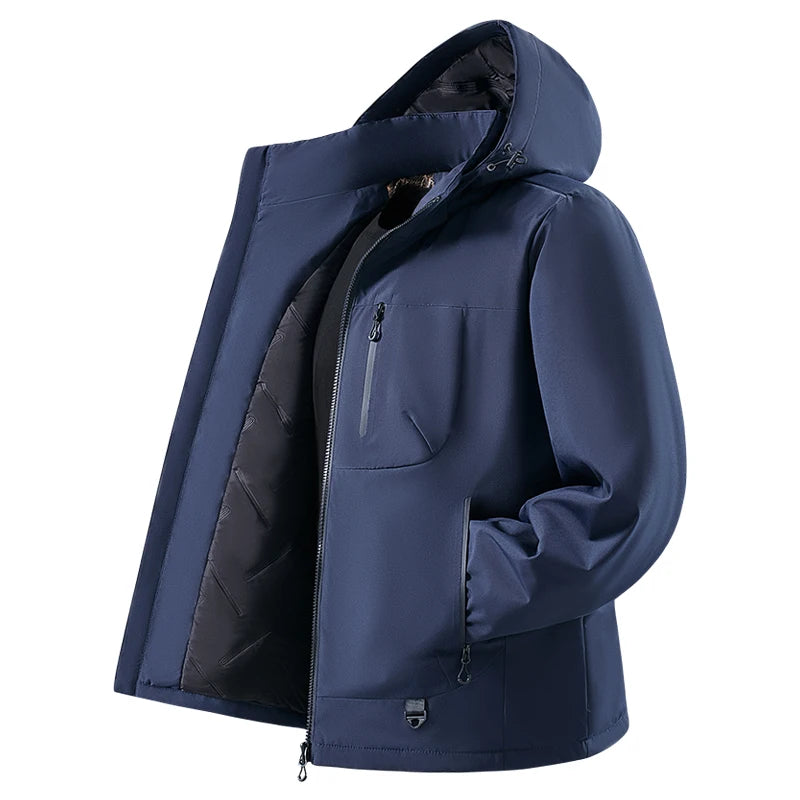 Men's Polyester Windbreaker Jacket – Insulating Graphene Lining