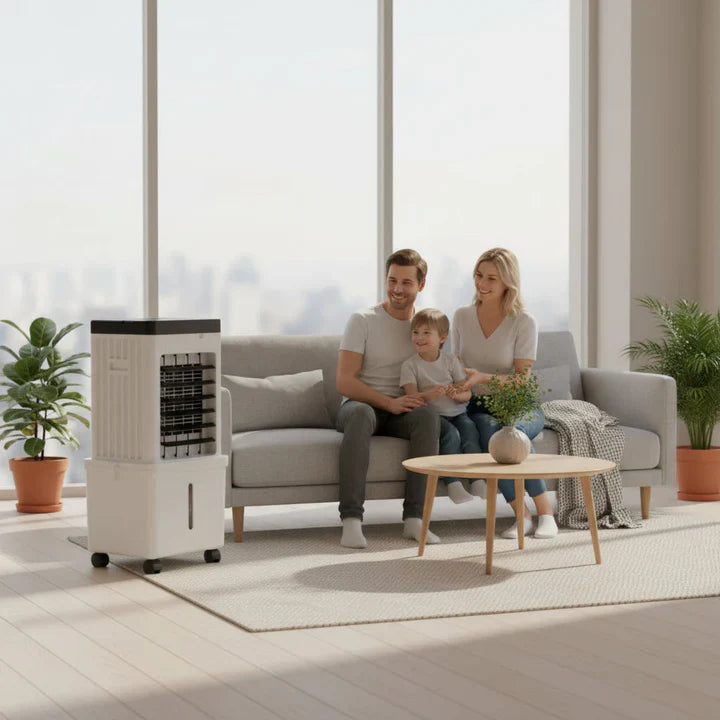 Rafraîchisseur d’Air Portable 3-en-1 avec Télécommande et Roulettes