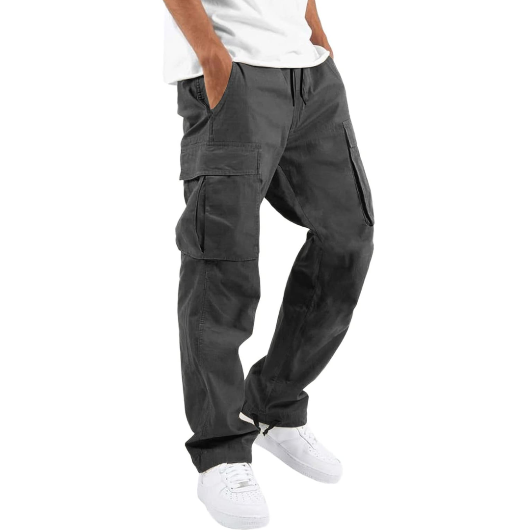 Pantalon Cargo Homme – Multipoches Taille Ajustable Coupe Décontractée