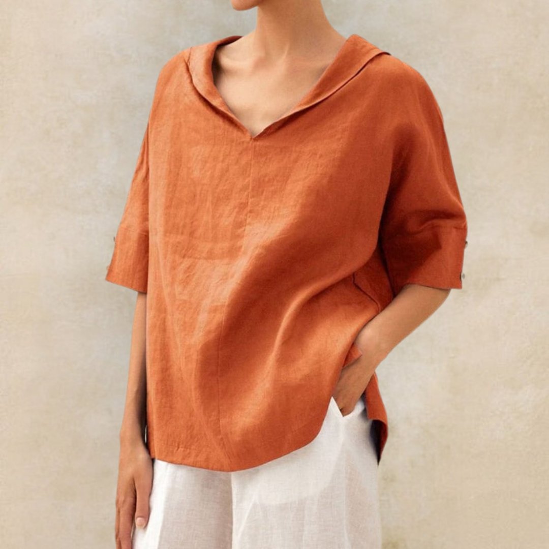 Top Femme Col V Fluide