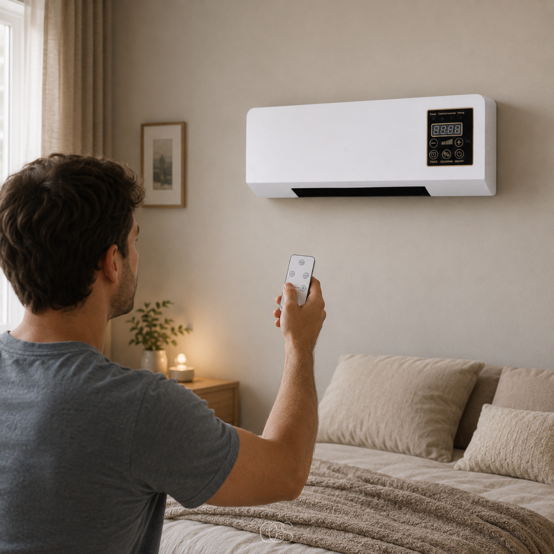 2-in-1 Wall Heater with Fan, Remote Control, and LED Display