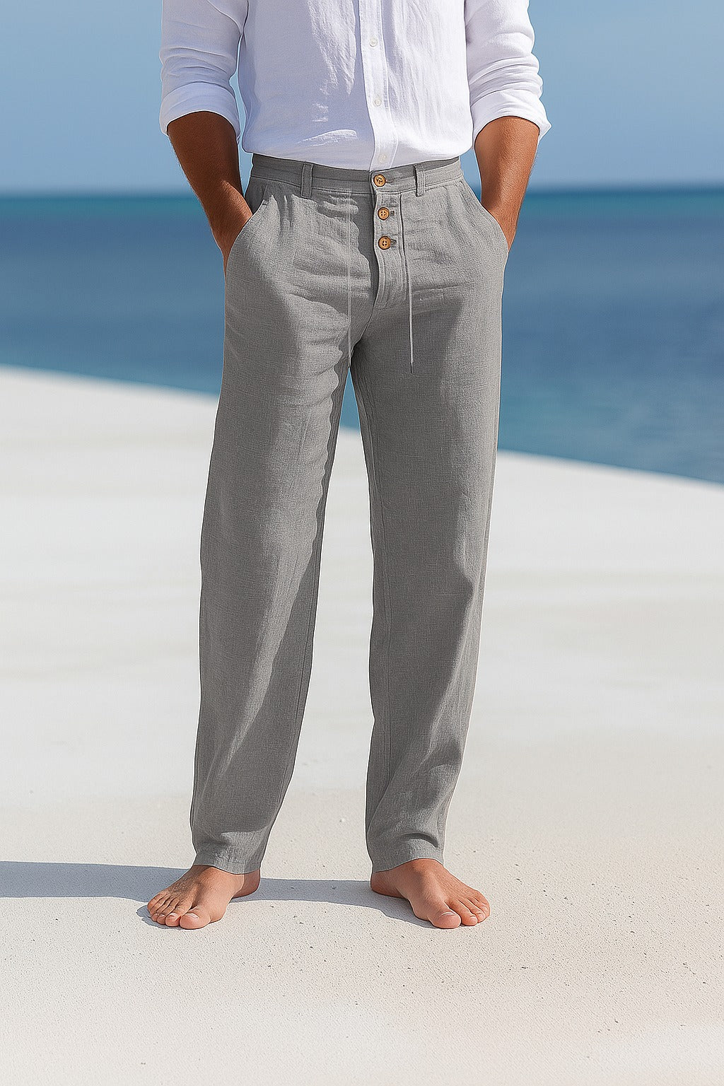 Bas De Pantalon Homme En Lin