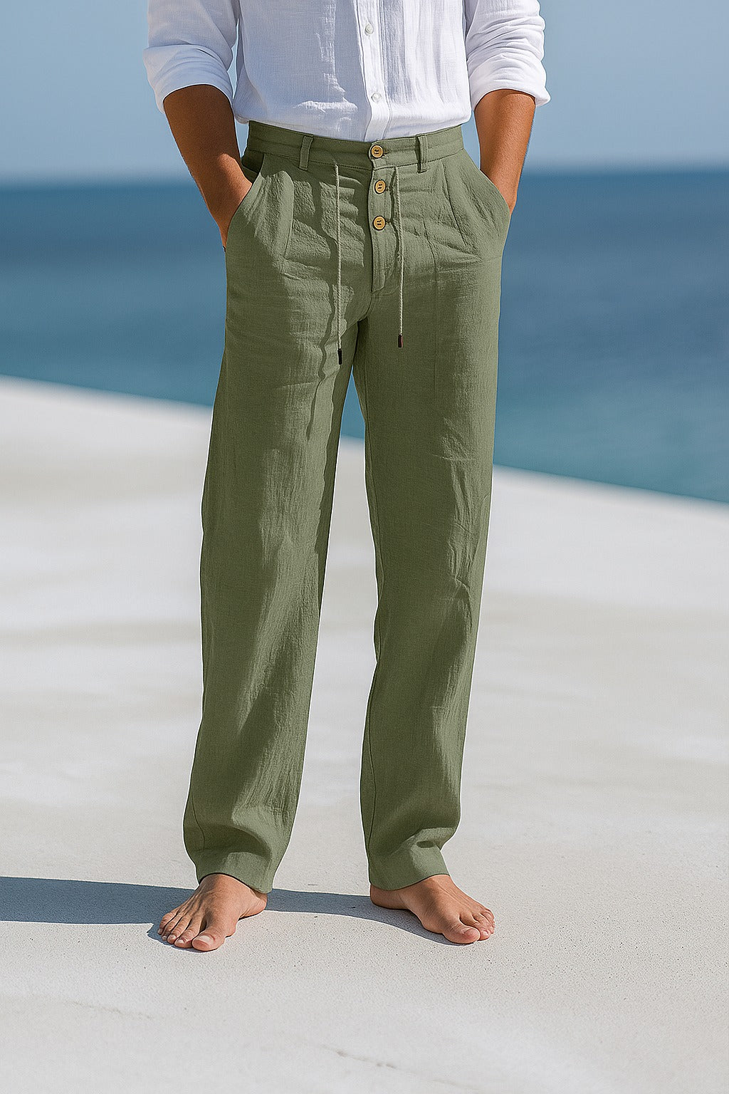 Bas De Pantalon Homme En Lin