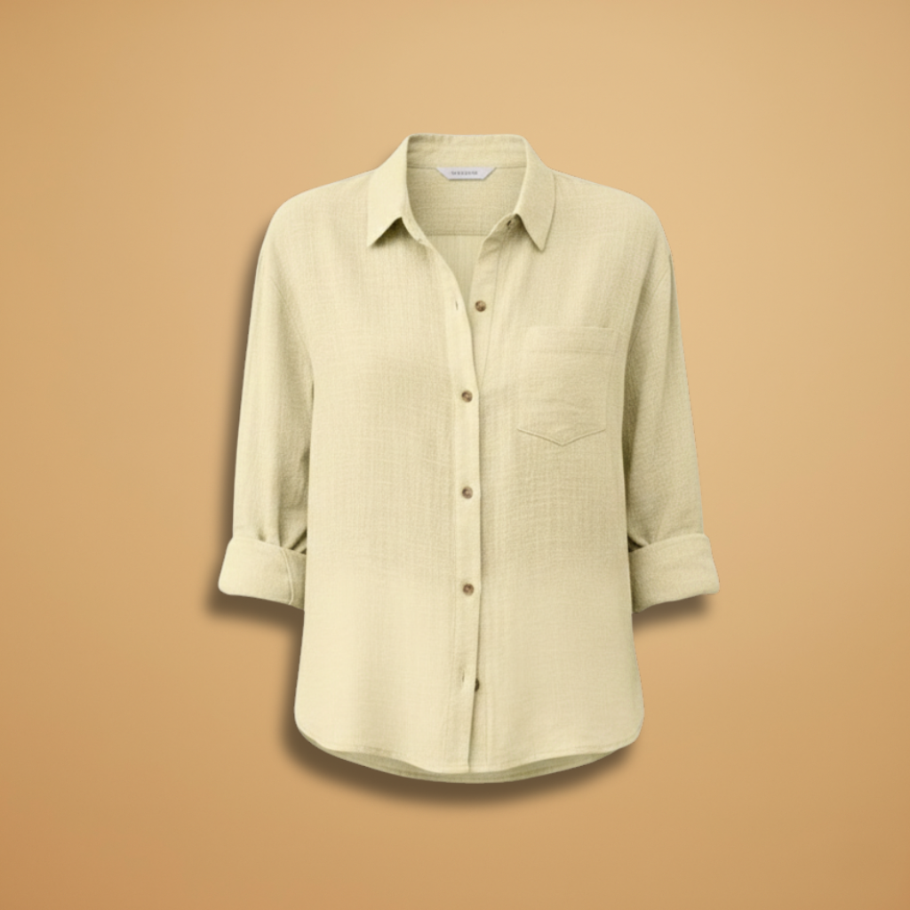 Tunique courte boutonnée femme — top ajusté uni sans poches | vacances