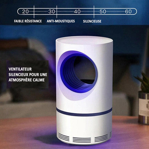 Piège à Insectes UV Silencieux avec Ventilateur Aspirant USB