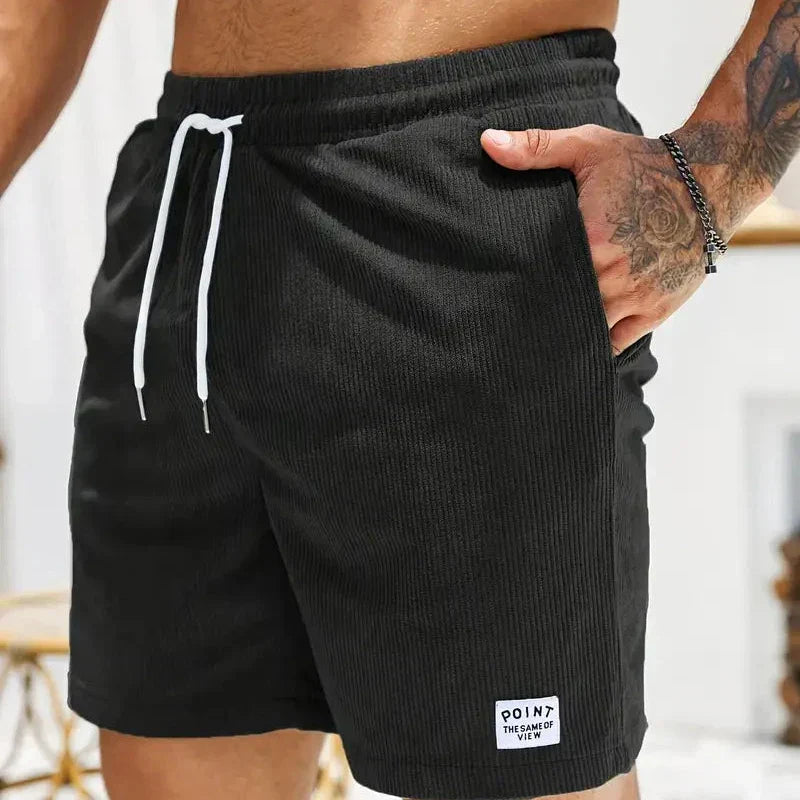 Haut short velours homme — vêtement décontracté d'été à lacet