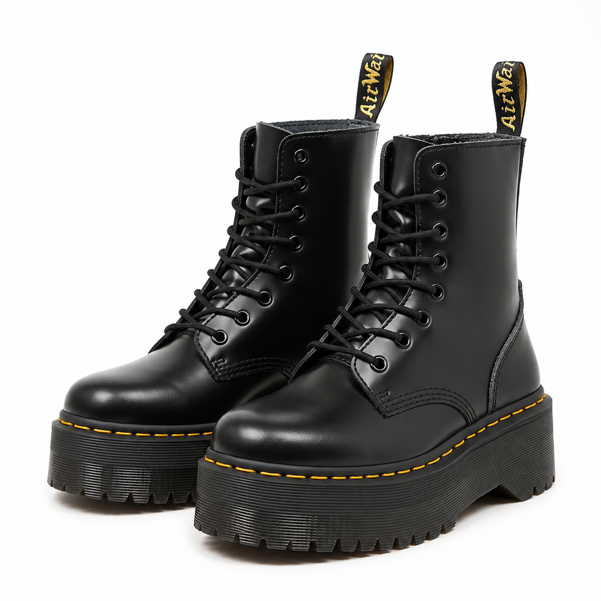 Bottes Mode Femme en Cuir Chelsea Punk Goth à Plateforme Haute