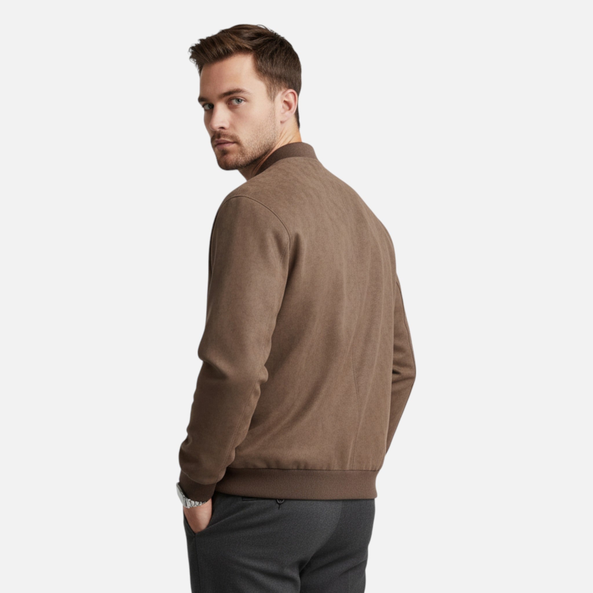 Ancienne Monde | Blouson Homme en Daim Style Bombardier