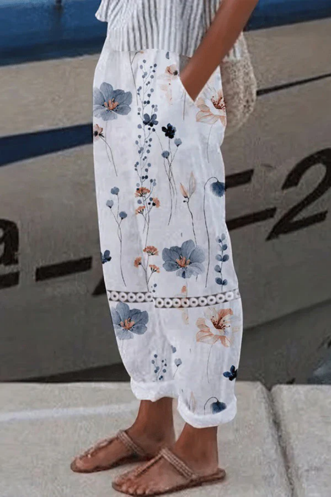 Pantalon Fluide À Motifs