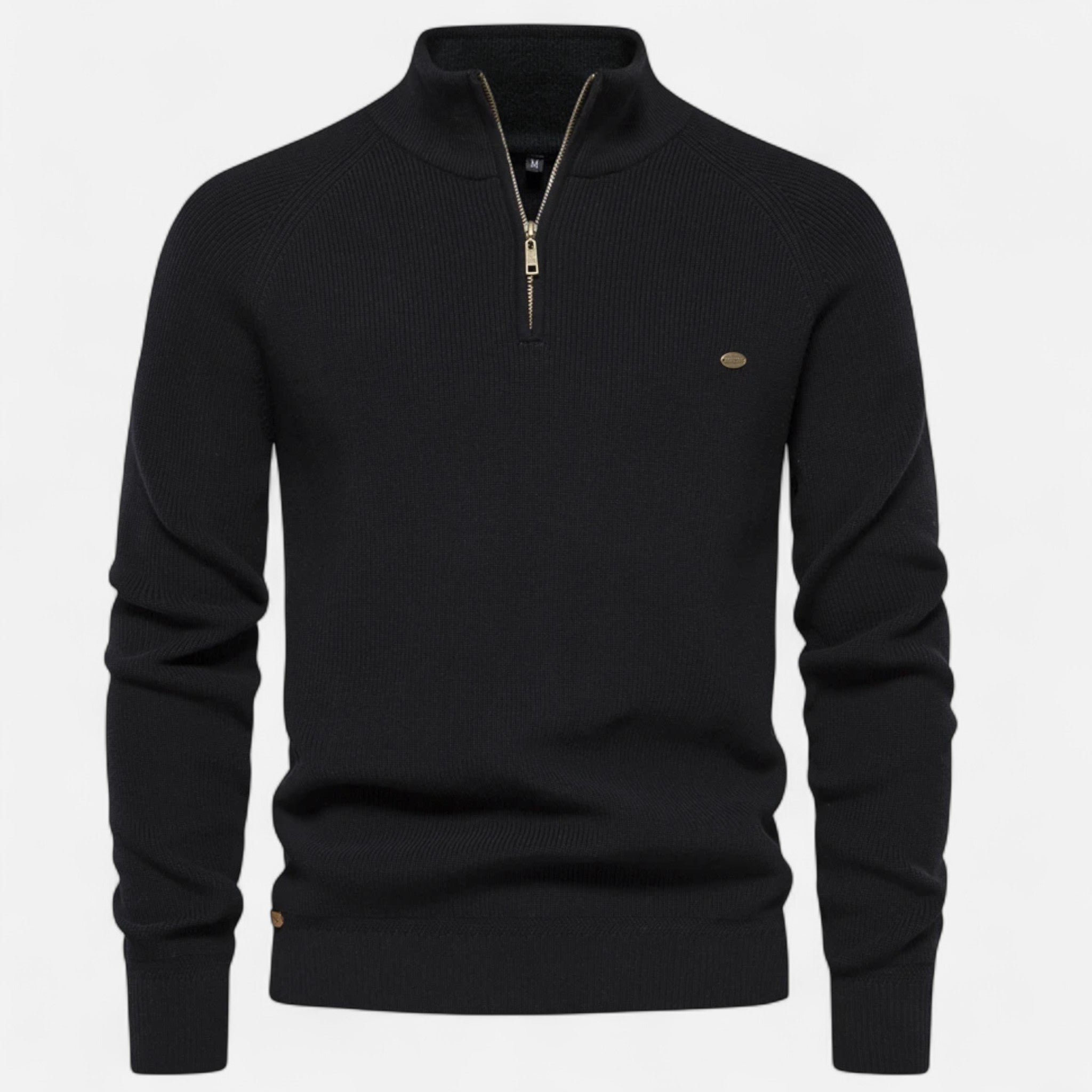 Ancienne Monde | Pull Zippé en Coton à Col Montant