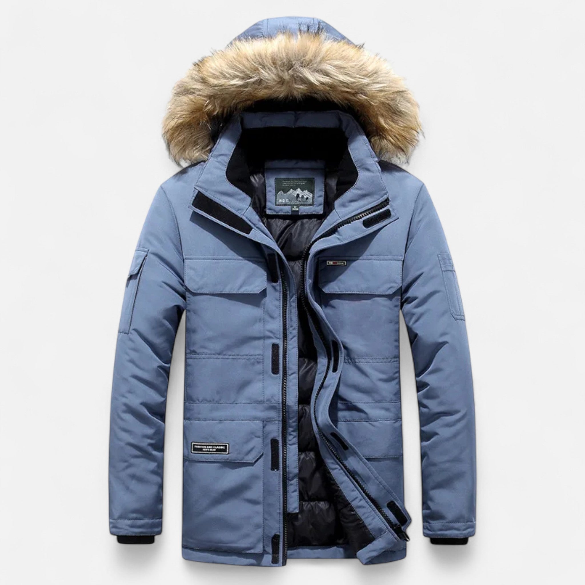 Ancienne Monde | Parka Homme Duvet Hiver à Capuche et Doublure Polaire
