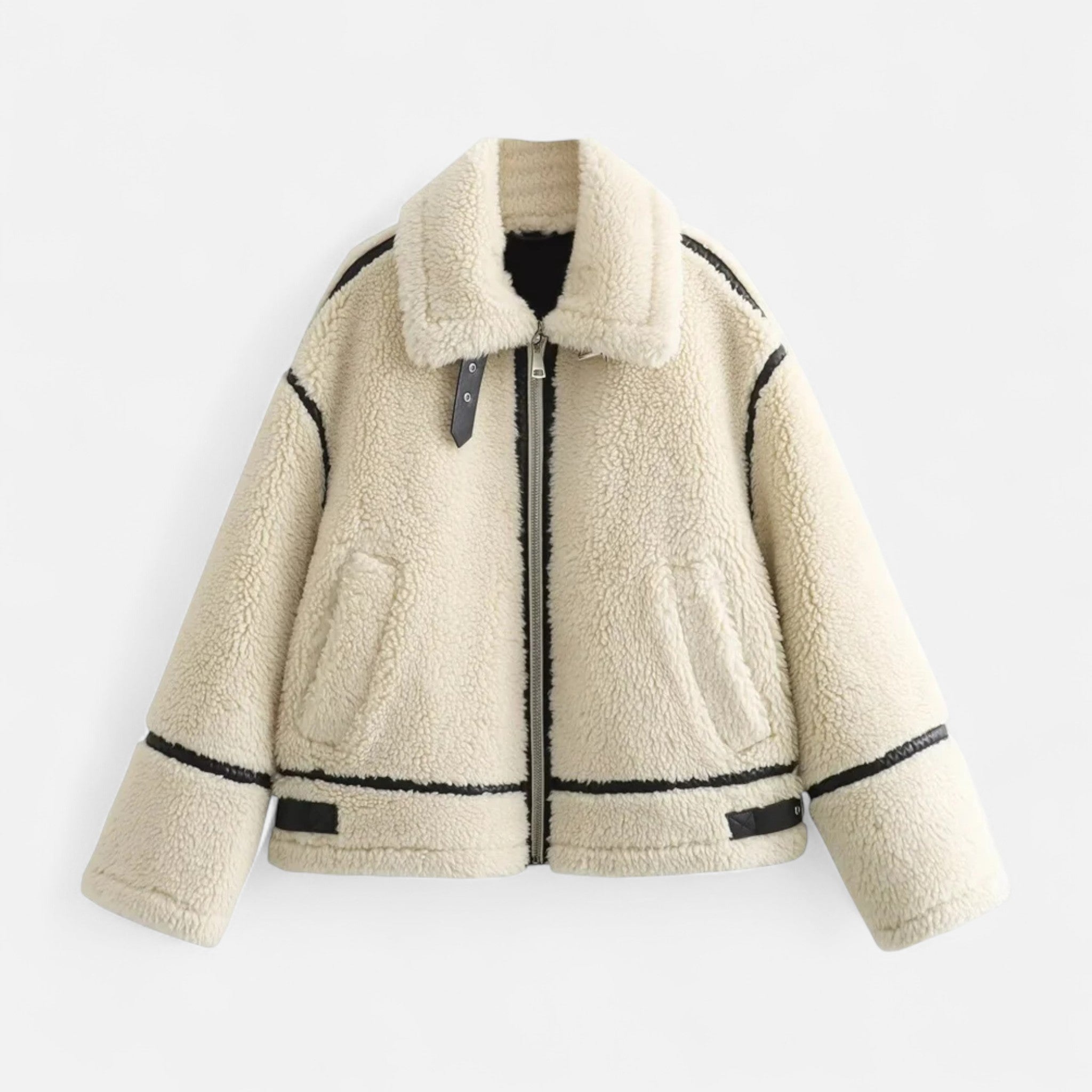 Ancienne Monde | Veste Femme Aviateur en Fausse Fourrure Douce