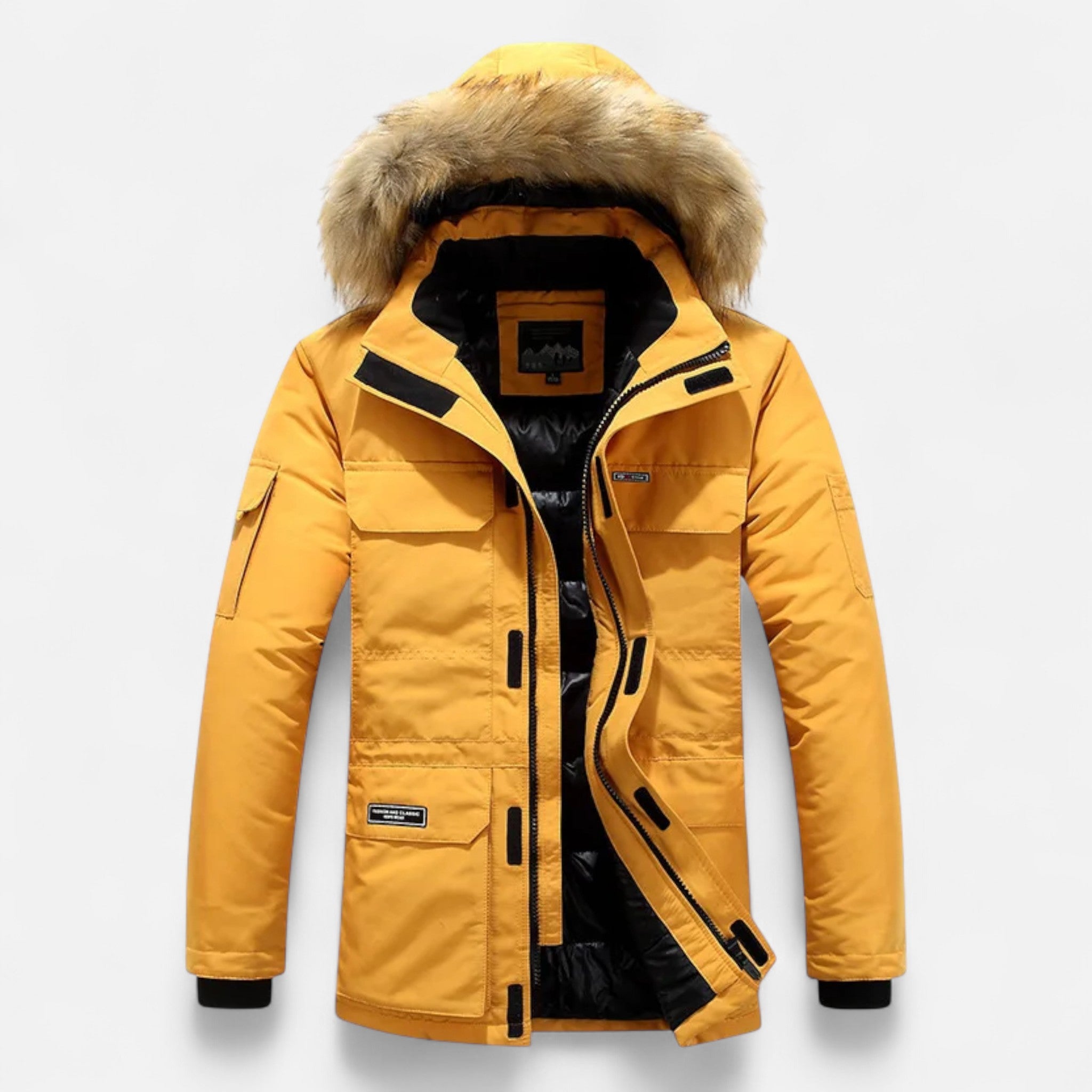 Ancienne Monde | Parka Homme Duvet Hiver à Capuche et Doublure Polaire