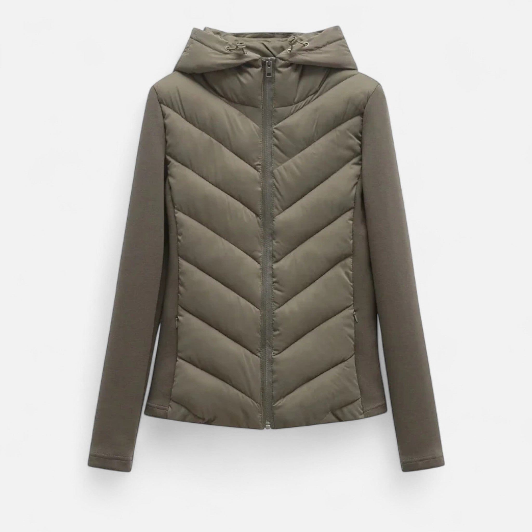Ancienne Monde | Damen Steppjacke mit Kapuze im Flickwerk-Stil