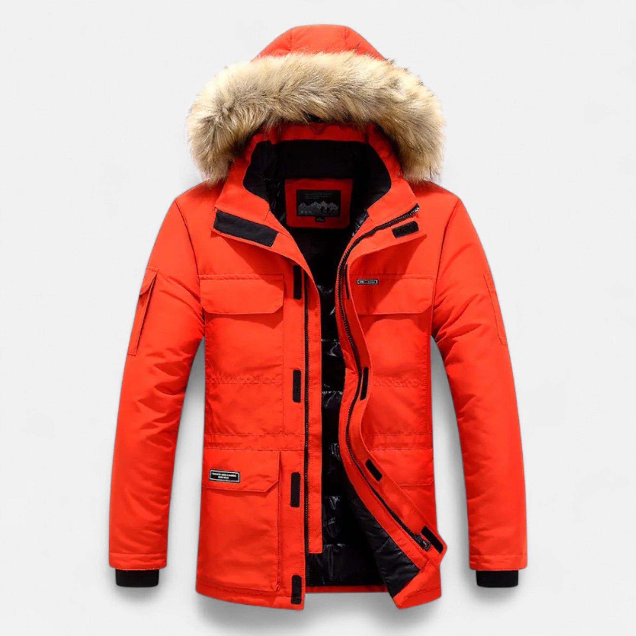 Ancienne Monde | Parka Homme Duvet Hiver à Capuche et Doublure Polaire