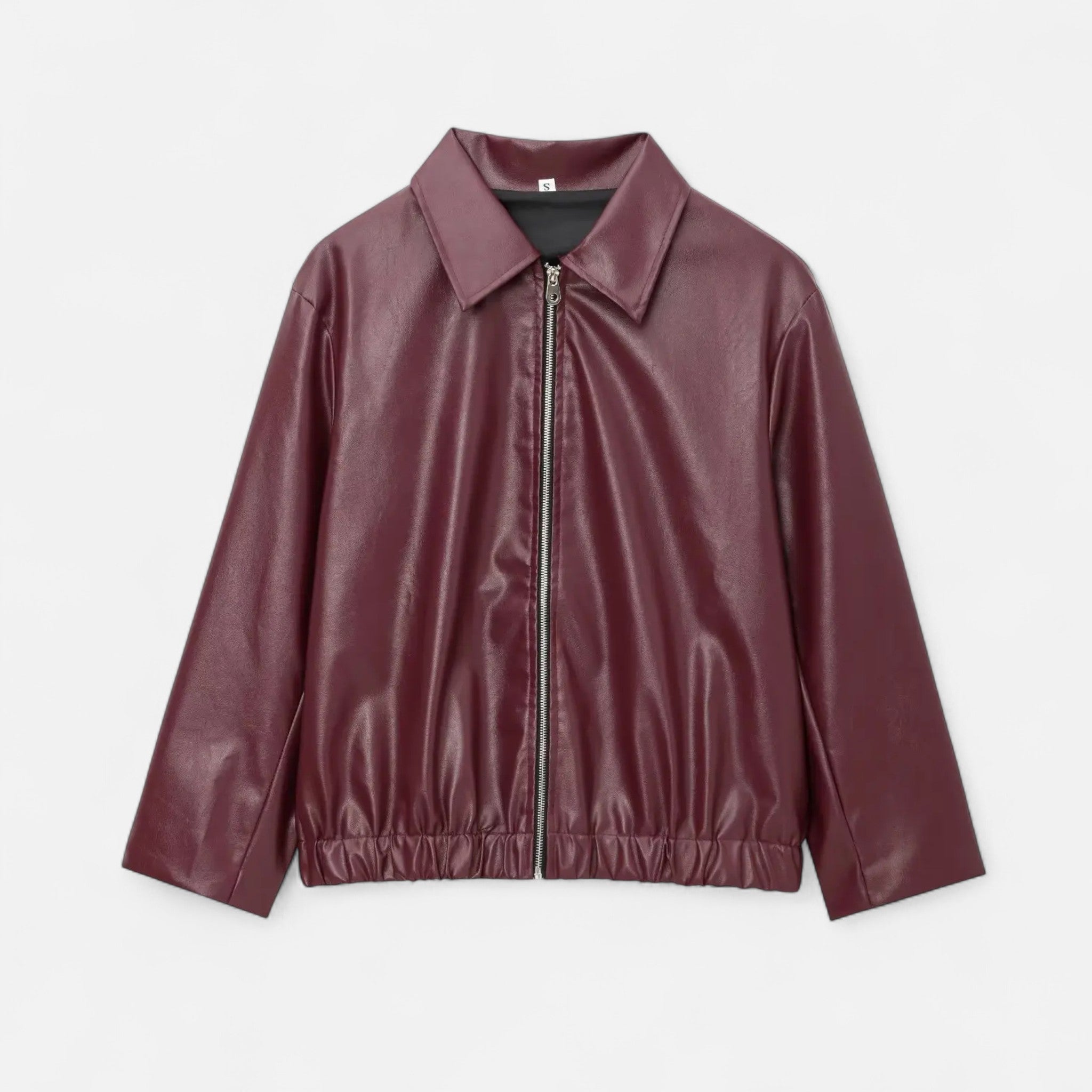 Ancienne Monde | Veste en Cuir Vintage Bordeaux Femme