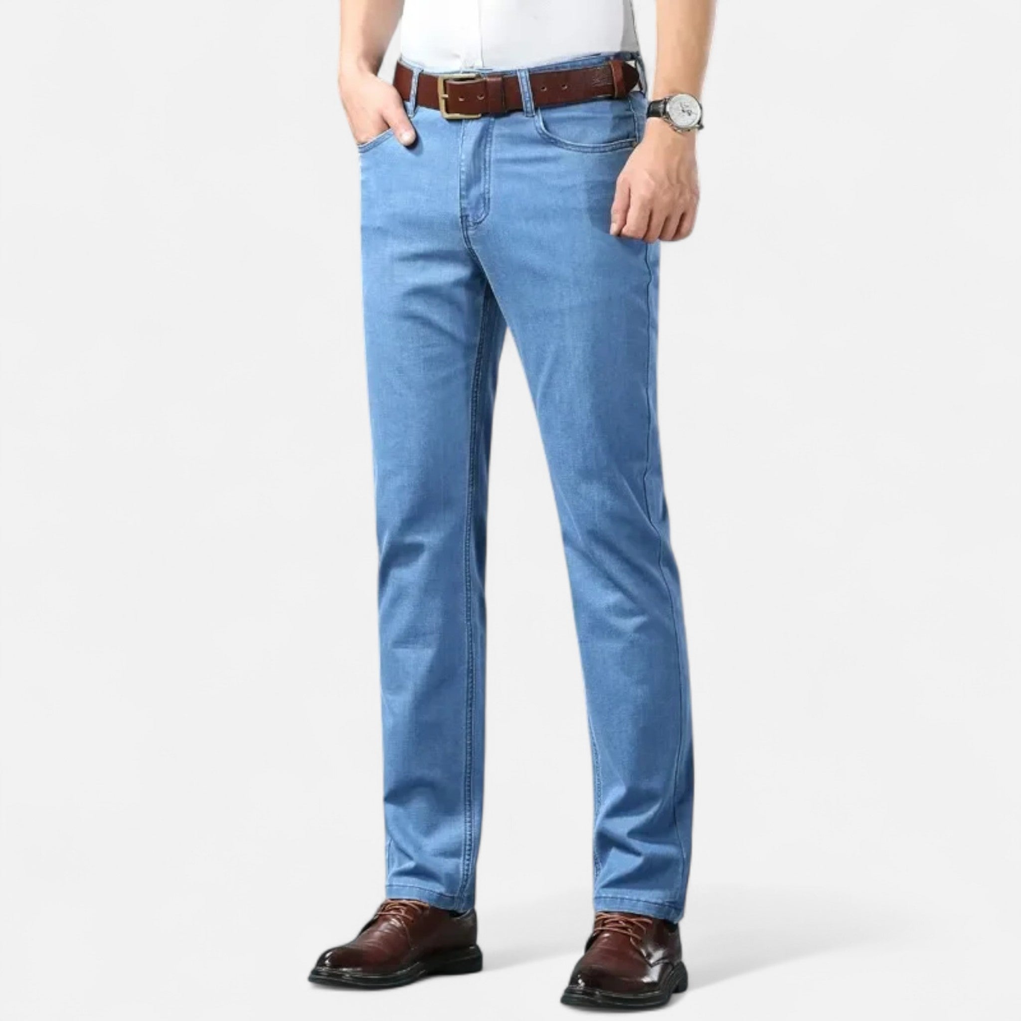 Ancienne Monde | Pantalon Droit en Denim Léger