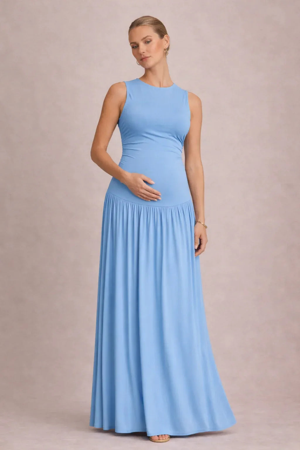 Robe maternité longue sans manches grossesse