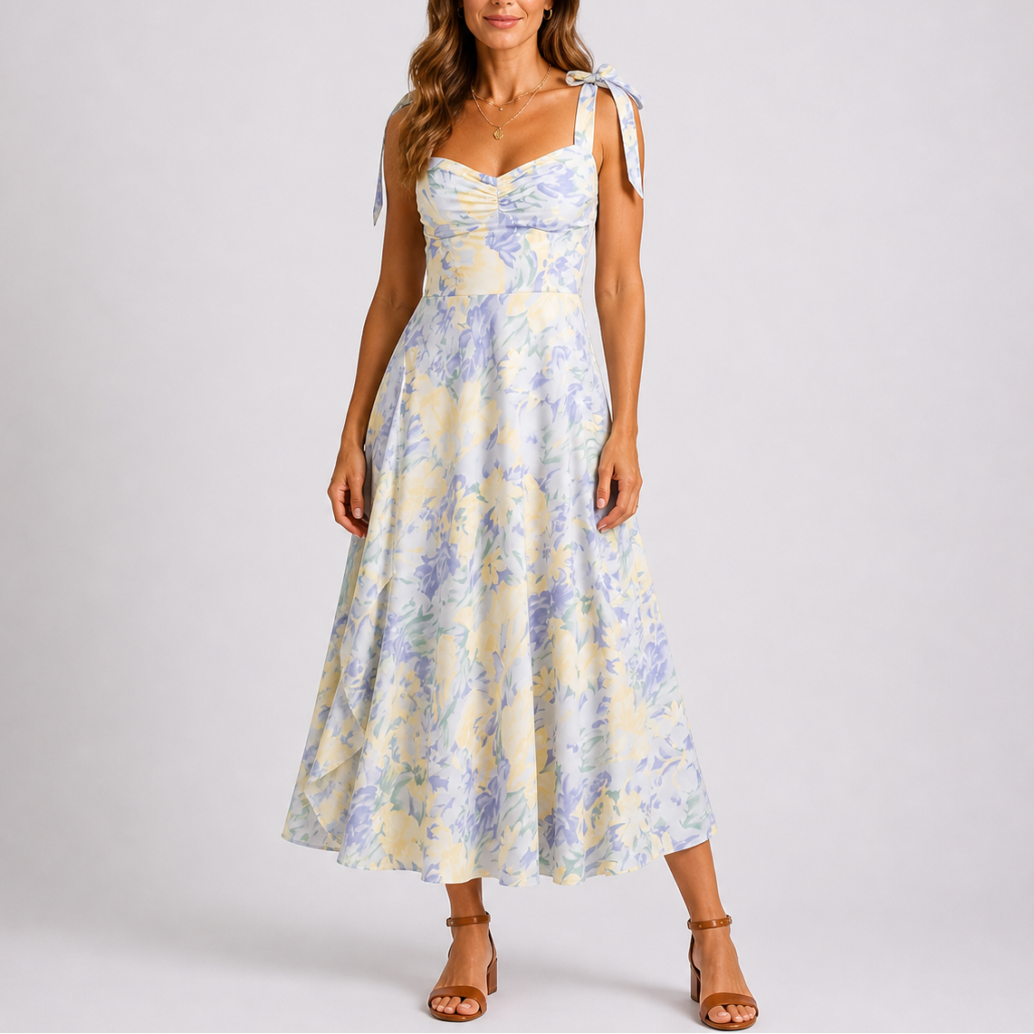 Robe Midi À Imprimé Floral
