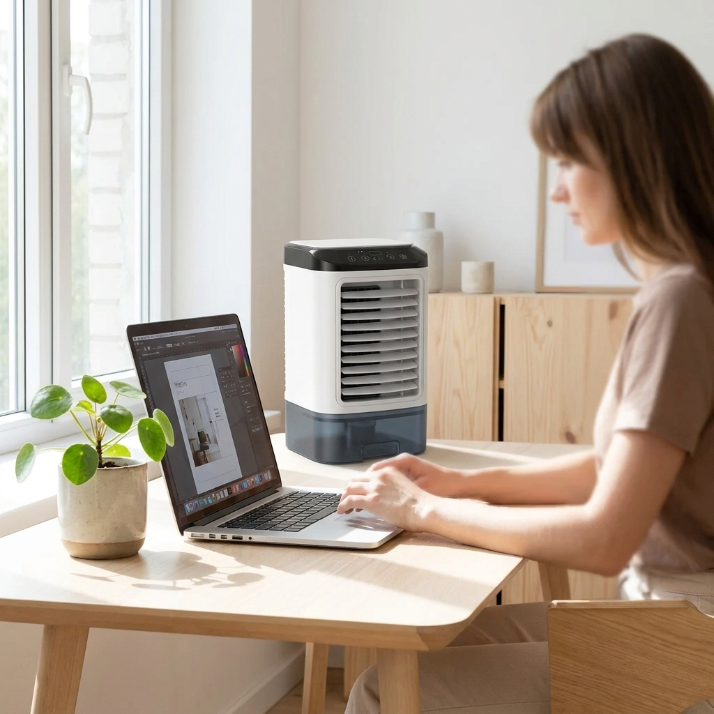 Climatiseur Portable Compact à 3 Vitesses avec Refroidissement par Ultrasons