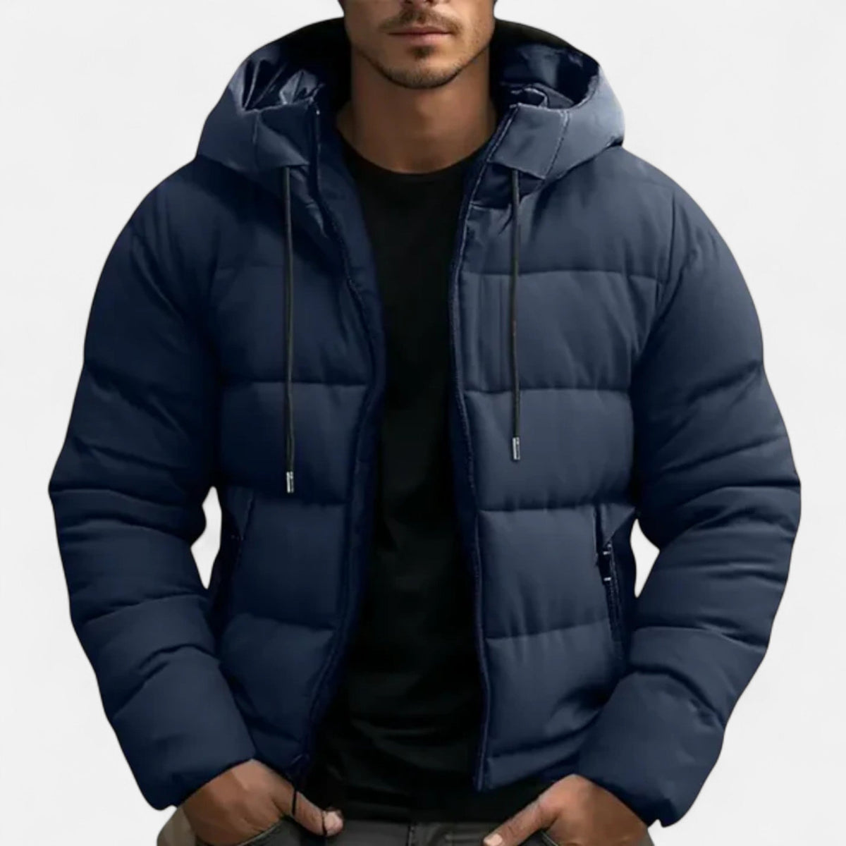Herren-Nylon-Steppjacke – Rautensteppung und zeitlos strukturierter Schnitt