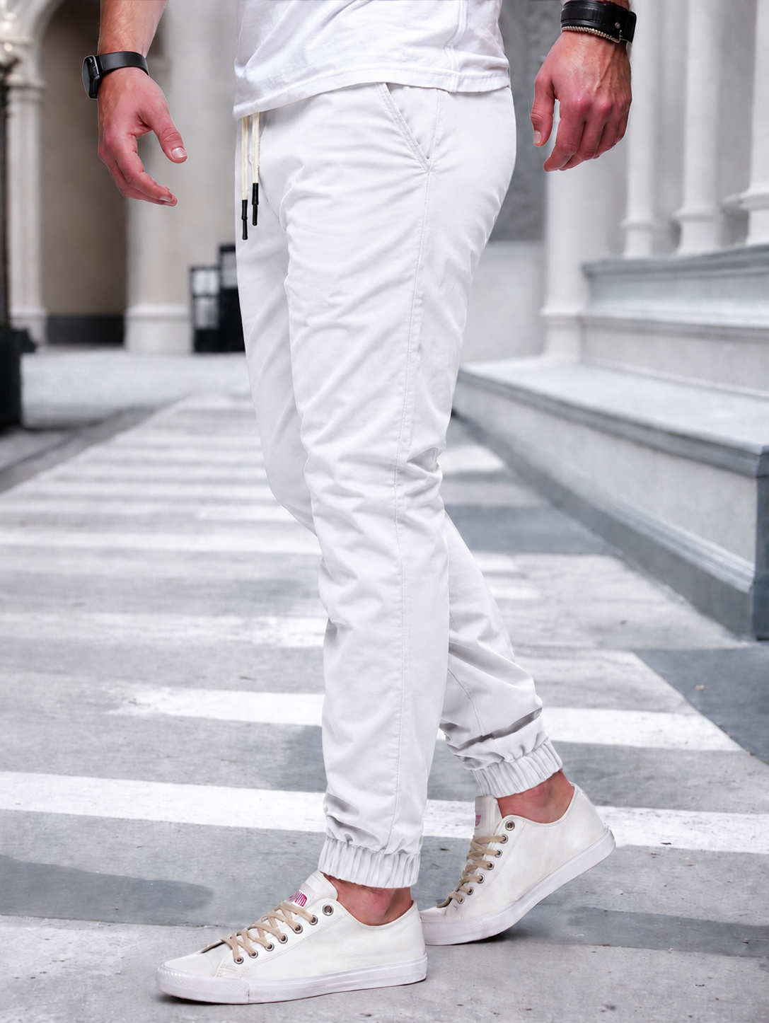 Men's Cargo Jogger – Elastic Waist, Side Pockets, Lightweight Fabric
