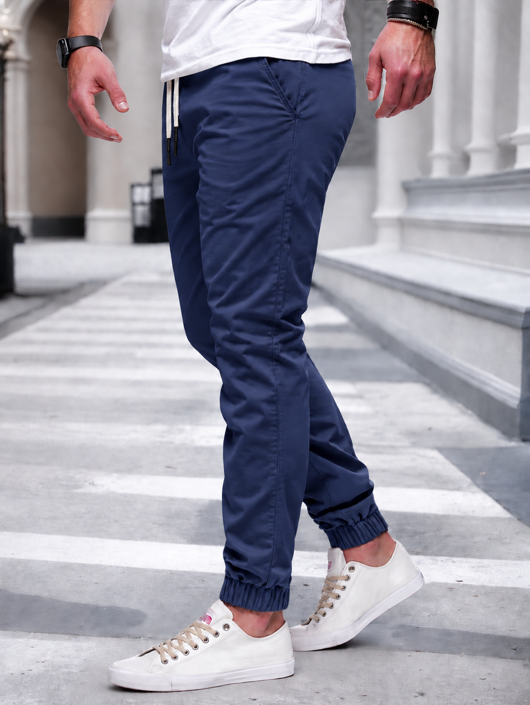Men's Cargo Jogger – Elastic Waist, Side Pockets, Lightweight Fabric