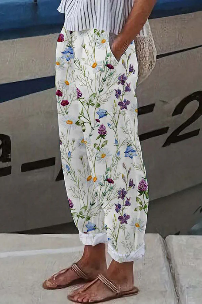 Pantalon Fluide À Motifs