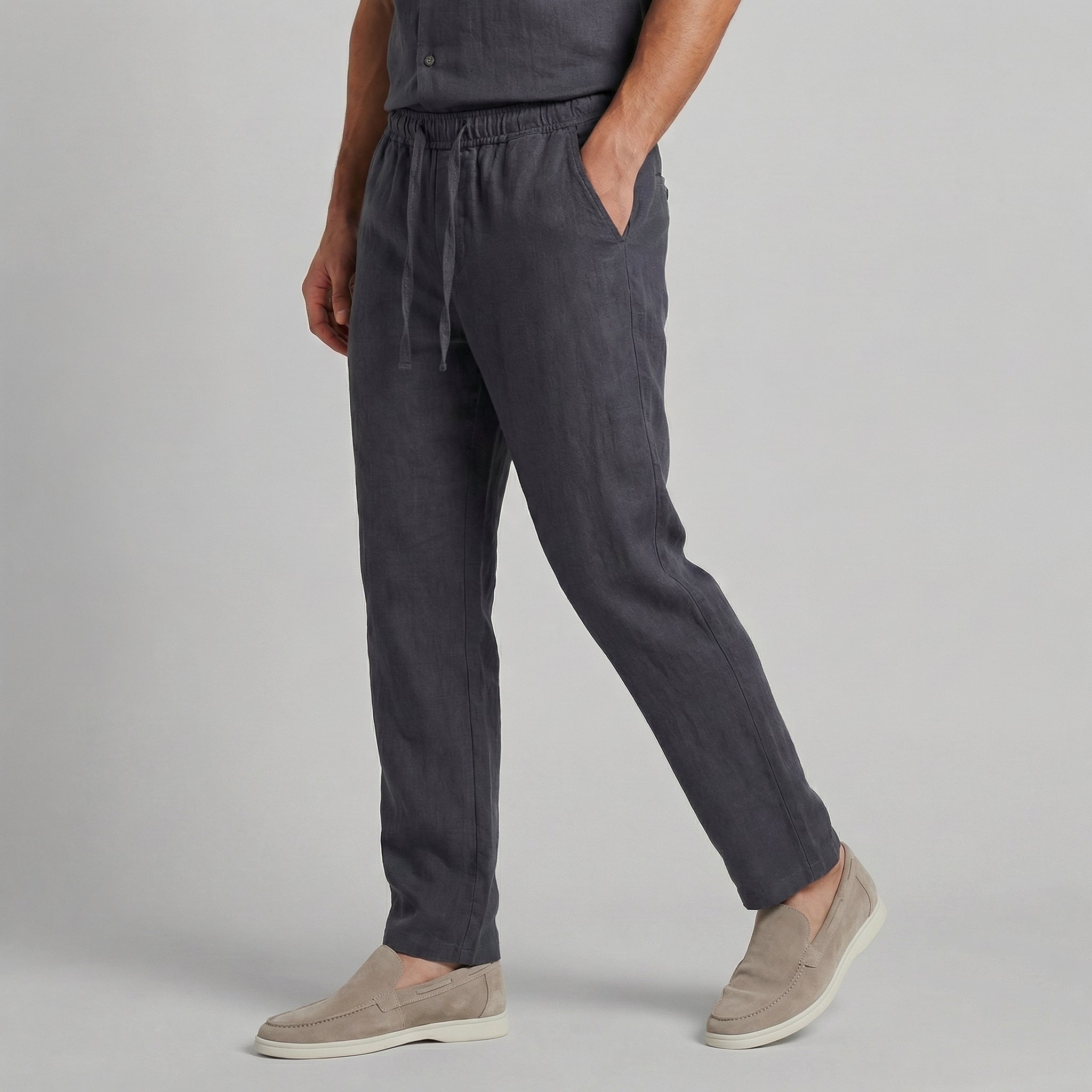 Pantalon Homme En Mélange Lin