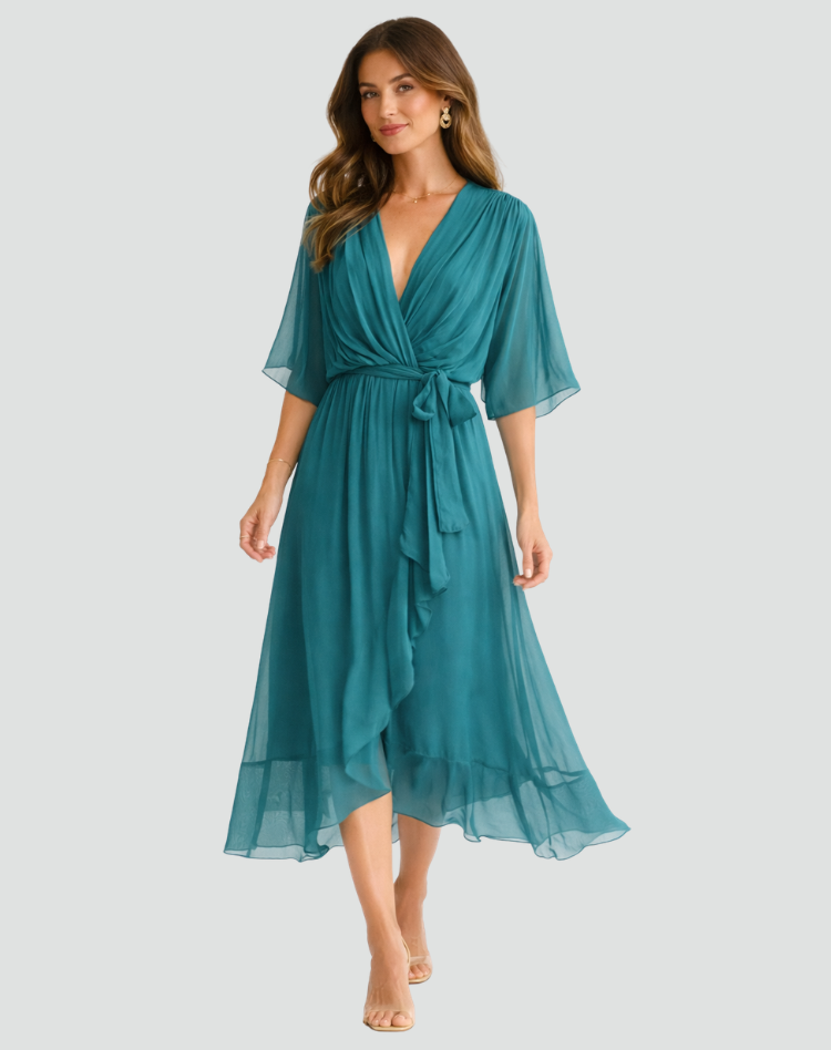 Robe Midi Fluide À Nouer
