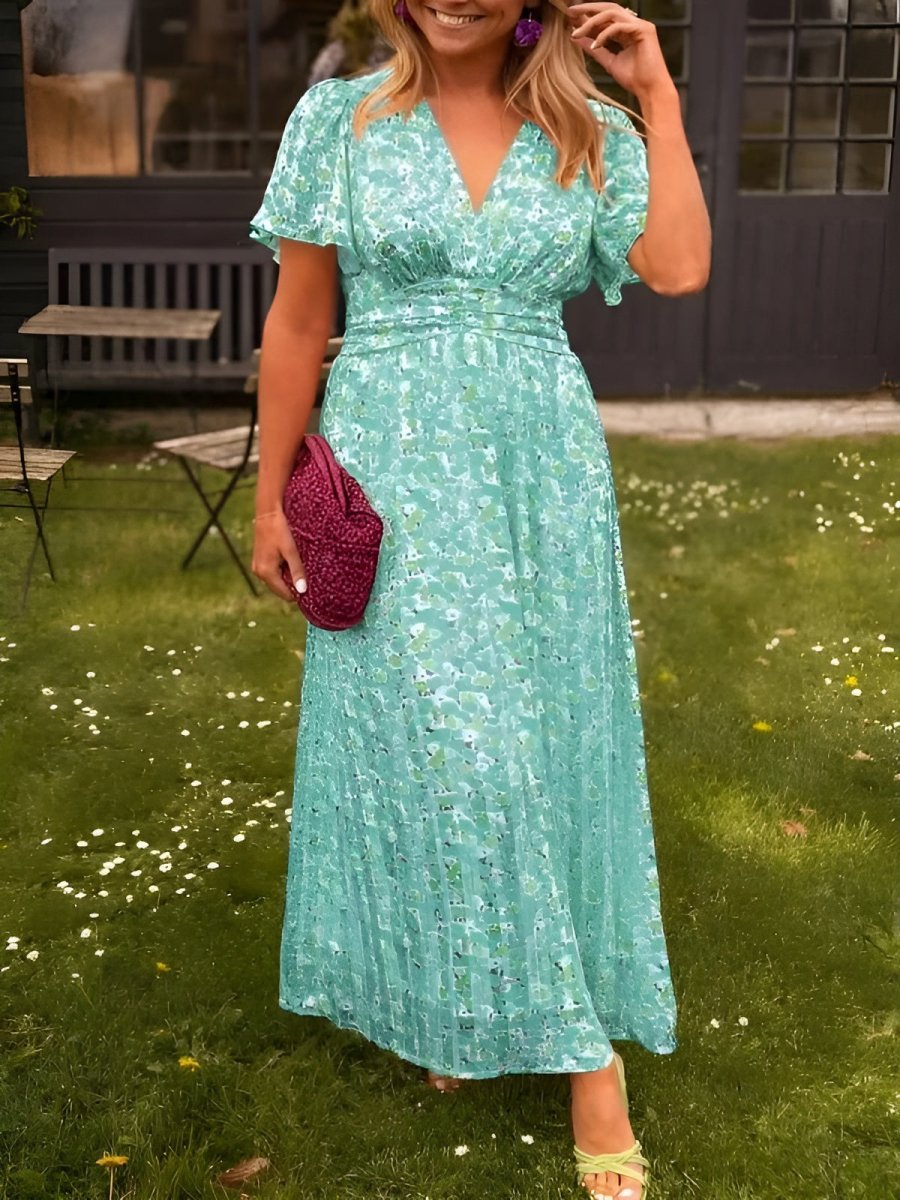 Maxi Robe Imprimée à Volants