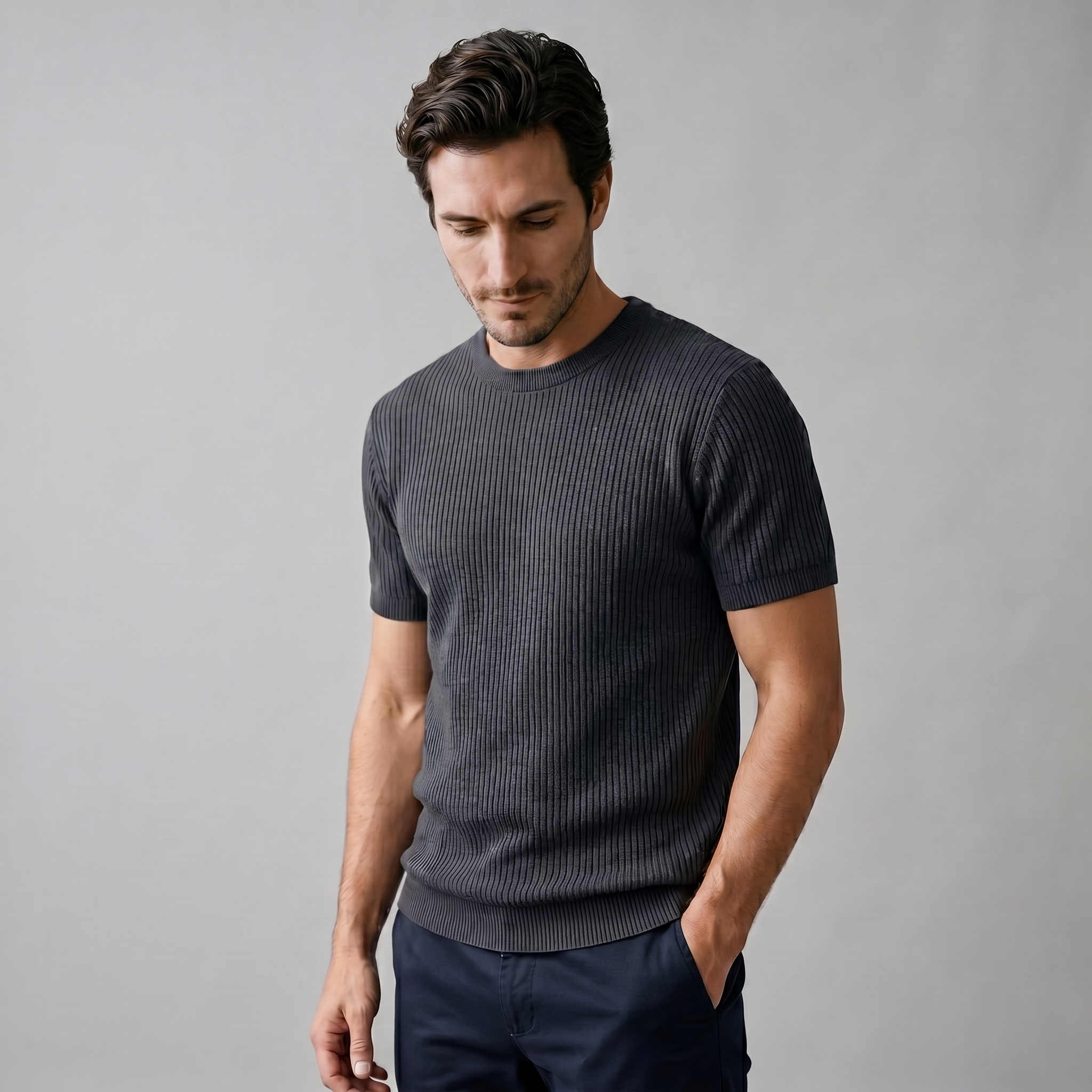 Ανδρικό T-shirt από πλεκτό ύφασμα