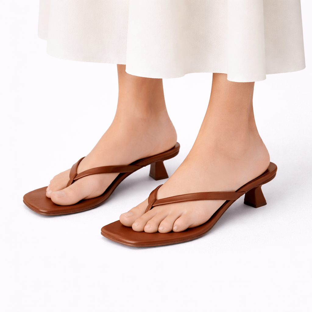 Mules à Talon Bas et Bout Carré