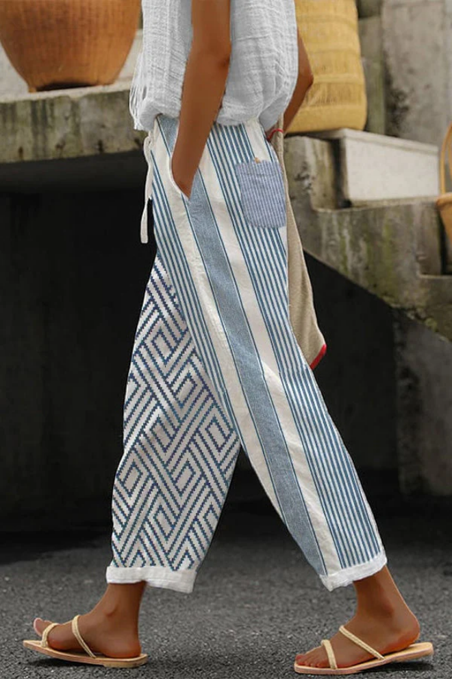 Pantalon Fluide À Motifs