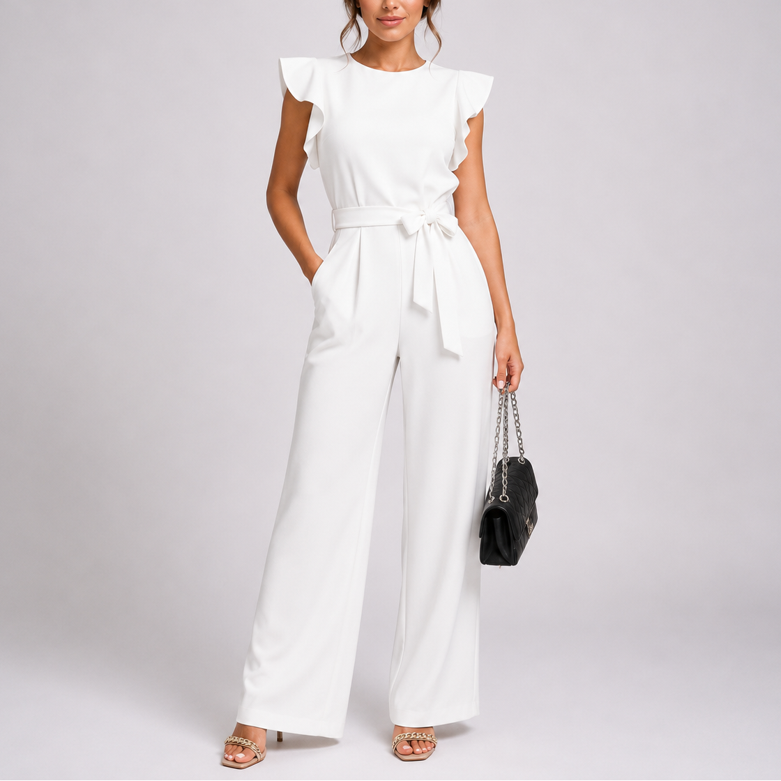 Sleeveless Wide Leg Jumpsuit