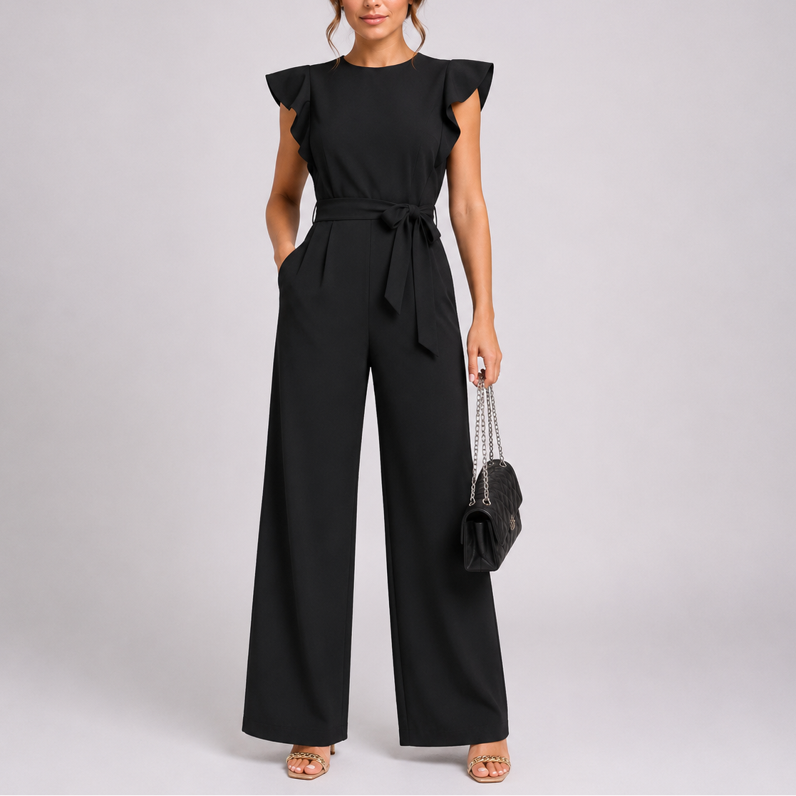 Sleeveless Wide Leg Jumpsuit