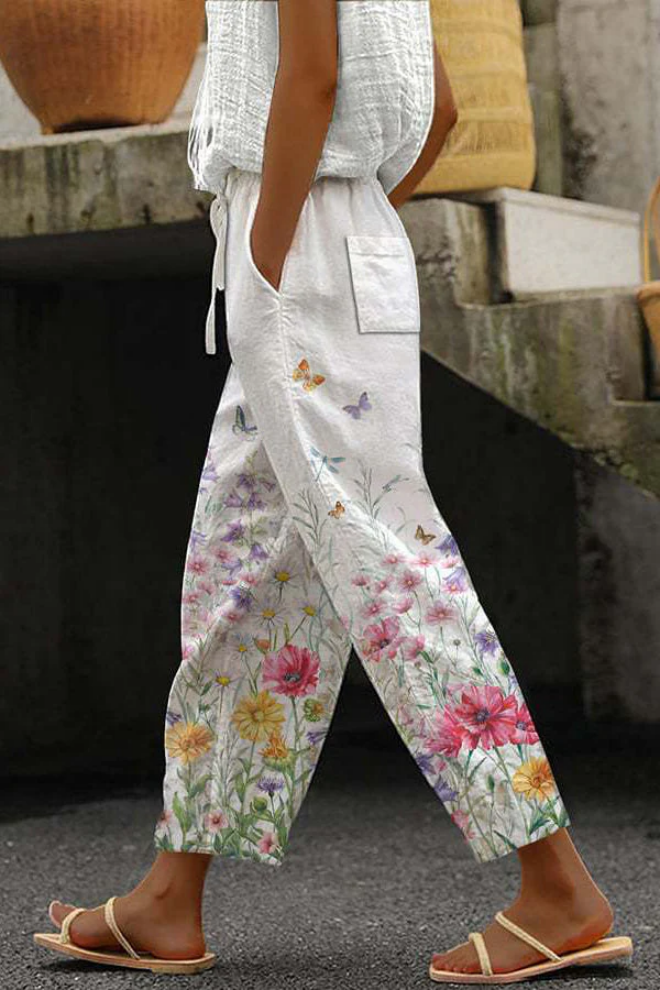 Pantalon Fluide À Motifs